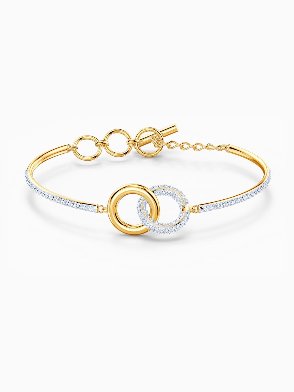 Swarovski Dextera Gold and Clear Crystal Eternity Bangle NIB